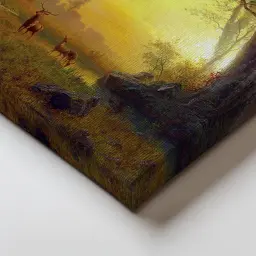 Інтер'єрна картина Світло в лісі, Альберт Бірштадт, Albert Bierstadt, Light in the Forest, репродукція картини, 60×48 см (id7361) - мініатюра 3
