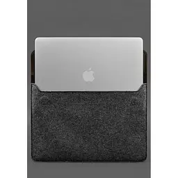 Чохол-конверт BlankNote Crazy Horse для MacBook 16 із клапаном шкіра+фетр Темно-коричневий - мініатюра 4