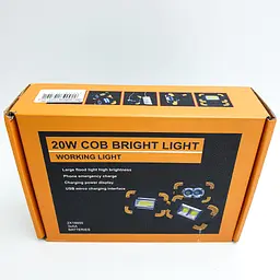 LED Прожектор акумуляторний COB 20Вт світлодіодний ліхтар 5 режимів з функцією Power Bank UKC 802