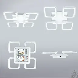 Смарт люстра керована світлодіодна ROOM RGB 5S 70 Вт SMART 385×385×75 мм Біла ESLLSE - мініатюра 6