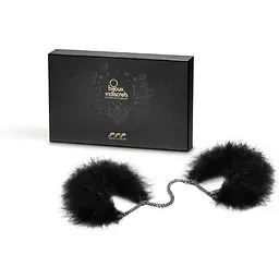 Пухнасті наручники Bijoux Indiscrets Za za zu - feahter handcuffs, пір'яні, подарункова упаковка - мініатюра 4