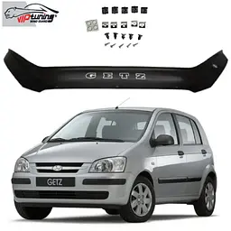 Дефлектор капоту мухобійка для Hyundai Gets 2002- 2005 Євро Кріплення (Vip Tuning) HYD05 - мініатюра 2