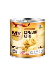 Вологий корм My Champion д/дорослих котів, шматочки Курка+Індичка 415г