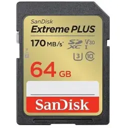 Карта пам'яті SanDisk 64GB SD class 10 UHS-I Extreme PLUS (SDSDXW2-064G-GNCIN)