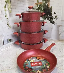 Набір посуду O.M.S. Collection 3002 Red 9 предметів - мініатюра 7