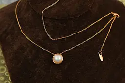 Набір Xuping Jewelry ланцюг з рухомою перлиною 45 см добір 5 см золотистий