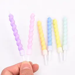Свічка спіраль кольорова 6 шт 7,5 см, IDEA8-P38 - мініатюра 3