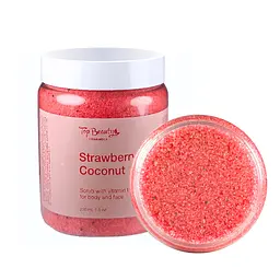 Скраб для обличчя та тіла Top Beauty Strawberry Coconut з ароматом полуниці та кокосовим маслом 250мл