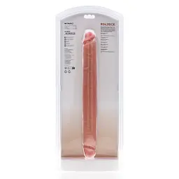Двосторонній фалоімітатор RealRock Double Dong 14", 35.6 см (тілесний) - мініатюра 6