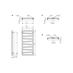 Сушарка для рушників Terma 835х500 Zigzag (WGZIG083050K9M5SX) - мініатюра 3