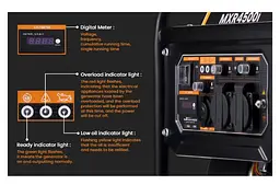 Генератор інверторний MaXpeedingRods 3.5 кВт, ручний запуск MXR4500i - мініатюра 3
