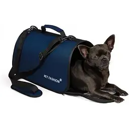 Сумка-переноска для собак та котів Pet Fashion Vesta 38х22х22 см синя - мініатюра 5