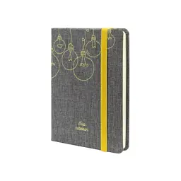 Книга записна Optima Idea А6, тверда текстильна обкладинка, гумка, кремовий блок, лінія (O27192-04)