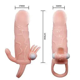 Подовжуюча насадка з вібрацією Brave Men Vibrating Sleeve Flesh LyBaile BI-026223 88025 - мініатюра 6
