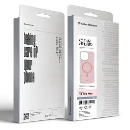 Чохол ArmorStandart Clear Hybrid MagCase для Apple iPhone 16 Pro Max Pink - мініатюра 3