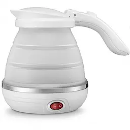 Дорожній чайник силіконовий складаний дисковий 0.75л 700Вт 220В Foldable Travel Kettle білий - мініатюра 3