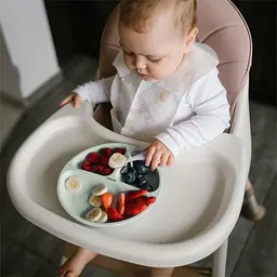 Тарілка BabyOno на три секції силіконова з присоскою зелена (1482/03) - мініатюра 5