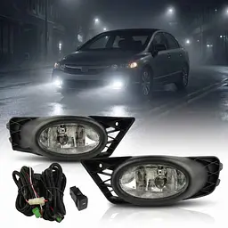 LED Протитуманні фари Honda Civic 2006-2012 USA H11-12V 55W з проводкою Комплект (HD-348W) - мініатюра 2