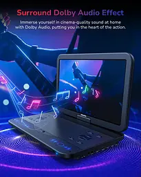 Портативний Blu-ray/DVD плеєр 17.6" з екраном 15.4", HDMI, Full HD, акумулятор 4000 мА·год - мініатюра 3