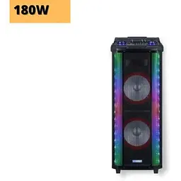 Акумуляторна акустична система XPRO HS-TD1070 колонка валіза 180Вт USB SD FM радіо Bluetooth 2 радіомікрофони ДУ (MER-15692) - мініатюра 2