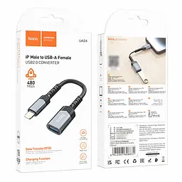 Мульти адаптер хаб Hoco UA24 Lightning to USB 2.0 сірий - мініатюра 8