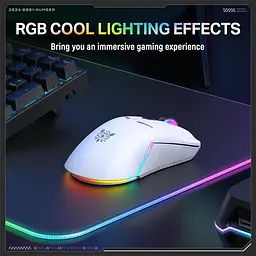 Комп'ютерна мишка Onikuma для ПК та ноутбука CW-98 12000 DPI Bluetooth 2.4GHz RGB підсвітка Білий - мініатюра 8
