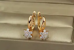 Сережки Xuping Jewelry північна квітка 2 см золотисті - мініатюра 2
