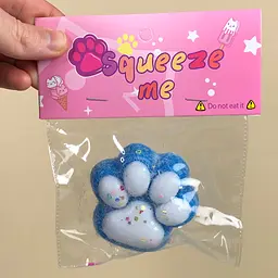 Сквіш антістрес UFT Squish Cat Paw Fluffy 4 Пухнаста лапка Blue - мініатюра 2