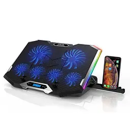 Охолоджувальна підставка для ноутбука 15-17.3 дюймів Ice Coorel K-9 Blue RGB