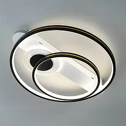 Стельова LED-люстра Diasha MX2247/2WH+BK, подвійне кільце, 64 W, Ø46 см