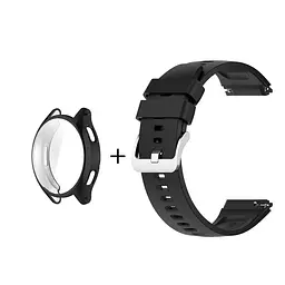 Комплект Tamister для годинника Xiaomi Watch 2 чорний (чохол + силіконовий ремінець 22 мм) - мініатюра 2