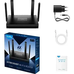 Маршрутизатор Cudy WR1500, AX1500 Gigabit Wi-Fi 6, 2.4GHz, 4x10/100/1000Mbps, WPA3, 4x5dBi fixed ant (WR1500)