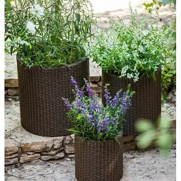 Горщик для квітів Keter L Cylinder Planter коричневий (17197934521_L) - мініатюра 8