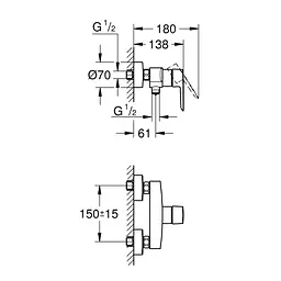 Змішувач для душу Grohe QuickFix Start 24208002, Хром - мініатюра 2