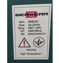 Паяльник для пластикових труб Bergerr B06 800W кейс з насадками 20-32 мм 30412 - мініатюра 6
