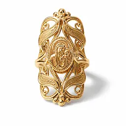 Кільце з червоного золота з іконоюоботи Бога Матери К-0745 15