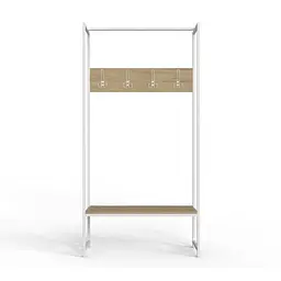 Вішалка модульна підлогова Ferrum-decor Треліс 12 180x90x38 білий ДСП Дуб Сонома 16мм (FRD-104316)