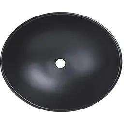 Раковина накладна Qtap Dove 415x340x140 мм, Matt Black, овальна, без донного клапана QT06116062AMB