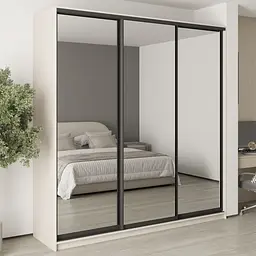 Шафа-купе тридверна MebelStar Комбо BG 3 Дзеркала 230x60x240 см Кашемір (MBS-9843)