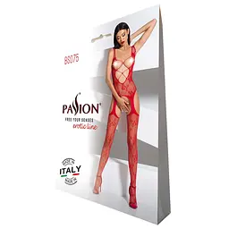 Відвертий бодістокінг із глибоким декольте Passion BS075 red One size - мініатюра 5