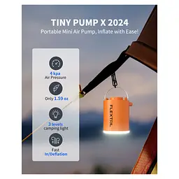 Насос для надувних меблів Flextail Tiny Pump Х з функцією ліхтаря, помаранчевий (6975755964379) - мініатюра 2
