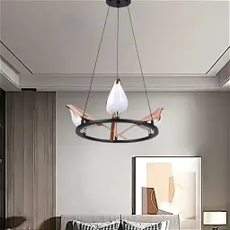 Люстра стельова LED Levistella 784V1004-3 BK+FGD, 16W, чорний з золотом, діаметр 600мм, сучасний стиль для дому - мініатюра 2