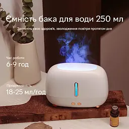 Зволожувач повітря Kinscoter портативний аромадифузор електричний з ефектом полум'я білий (A318) - мініатюра 4