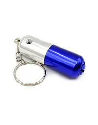 Трубка курильна металева Пілюля HL-195 Silver Blue (15654) - мініатюра 3