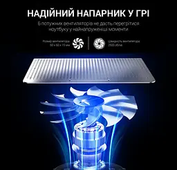 Охолоджувальна підставка для ноутбука до 17 дюймів OfficePro OPCP-620 2xUSB 6xfans - мініатюра 10