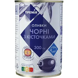 Оливки Премія чорні з кісточкою 300 г - мініатюра 2