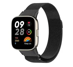 Міланський сітчастий ремінець Primo для годинника Xiaomi Redmi Watch 3 Black - мініатюра 2