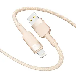 Кабель для заряджання та обміну даними Yoki YK-ST41 STYLE Series USB/Lightning 12W 2.4A/5V 1.2 м Помаранчевий - мініатюра 5