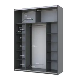 Шафа-купе Doros G-Caiser Графіт Графіт 2 ДСП / 3 частини 180х60х240 (42005089) - мініатюра 6
