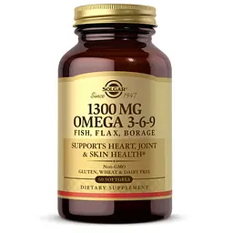 Жирні кислоти Omega 3-6-9 1300 mg, 60 капсул Solgar fit0012998 - мініатюра 1